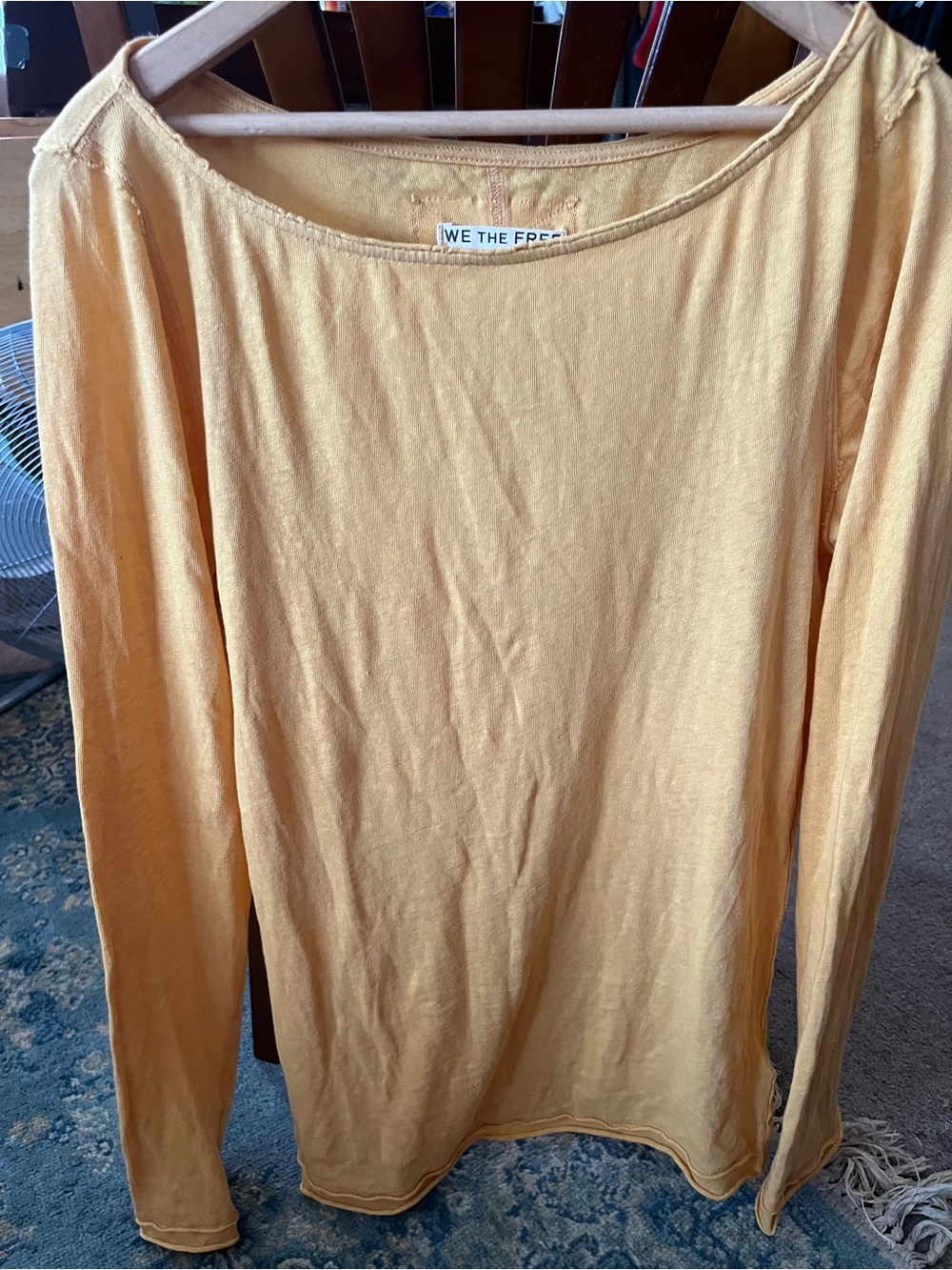 We The Free Mustard Yellow Long Sleeve Tee size large
